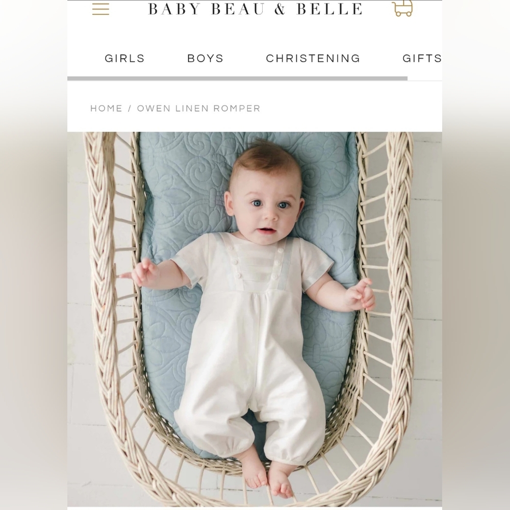 New, never worn, Baby Christening Romper